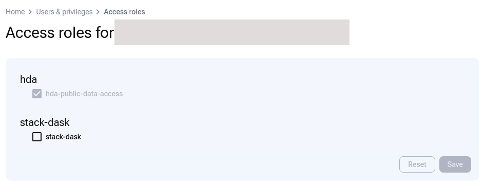 Confirmation that the user's access roles were updated