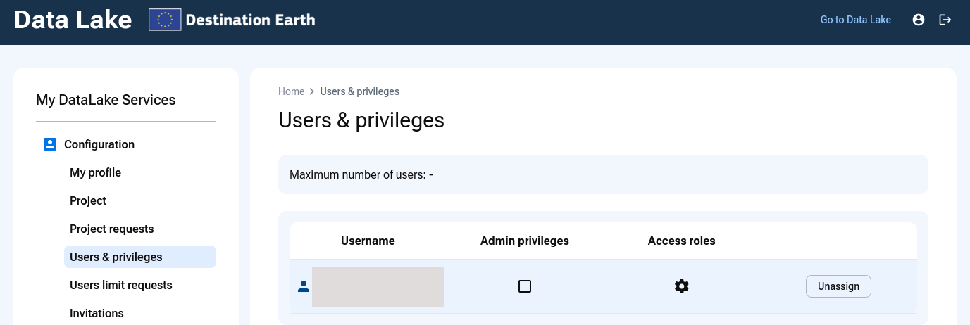 Project creation and join options after leaving